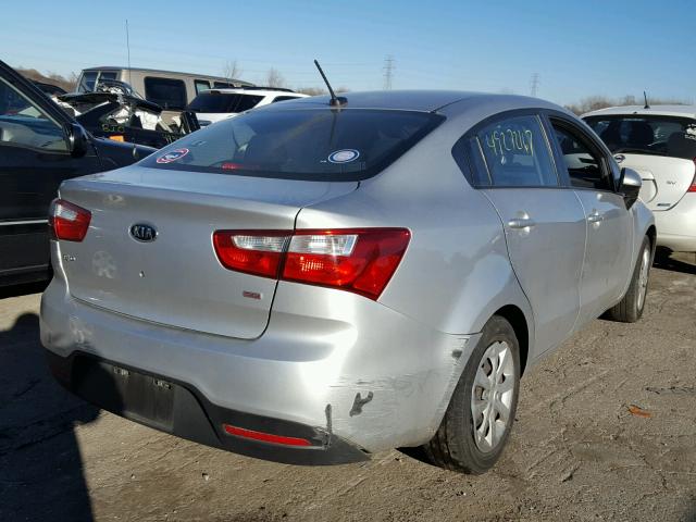 KNADM4A35C6089195 - 2012 KIA RIO LX SILVER photo 4