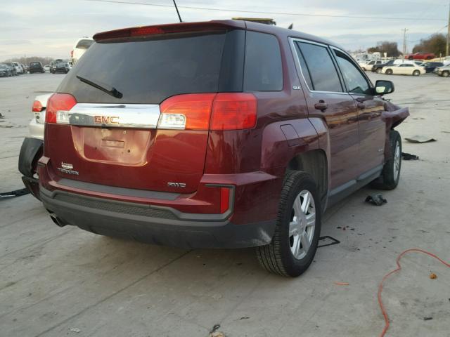 2GKFLSEK1G6240283 - 2016 GMC TERRAIN SL MAROON photo 4