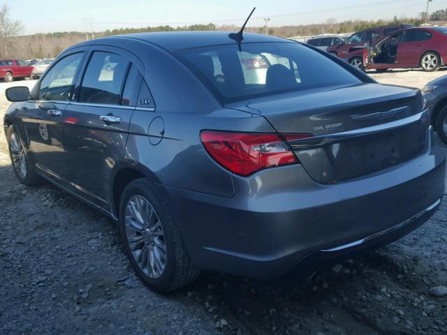 1C3CCBCG2CN307948 - 2012 CHRYSLER 200 LIMITE GRAY photo 3