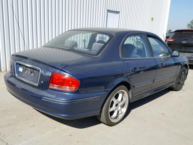 KMHWF25S93A900324 - 2003 HYUNDAI SONATA GL BLUE photo 4