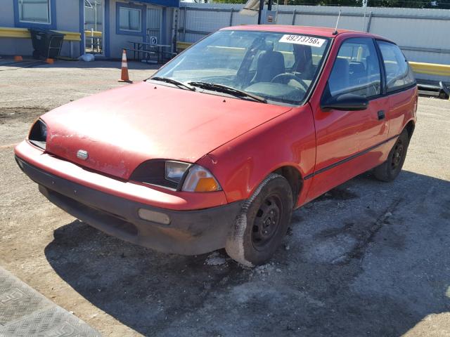 2C1MR2468M6781023 - 1991 GEO METRO BASE RED photo 2