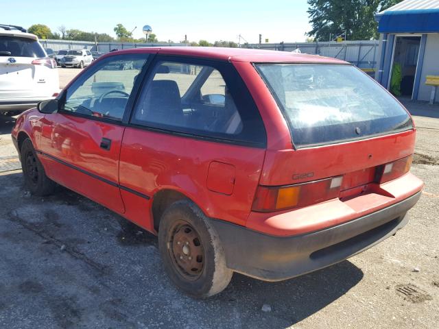 2C1MR2468M6781023 - 1991 GEO METRO BASE RED photo 3