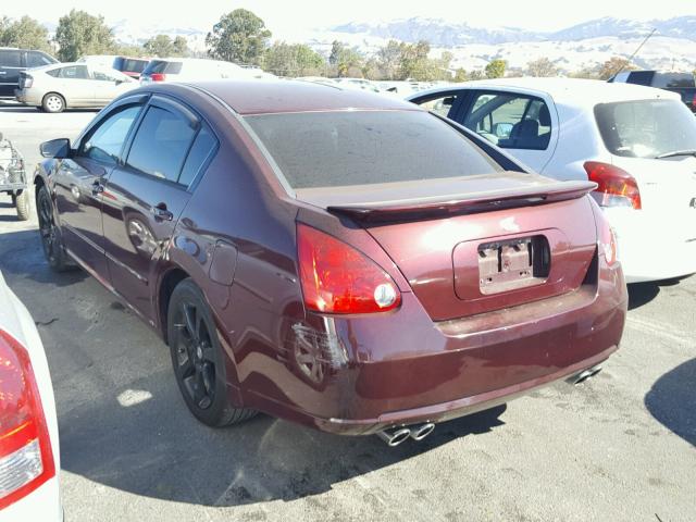 1N4BA41E17C835143 - 2007 NISSAN MAXIMA SE BURGUNDY photo 3