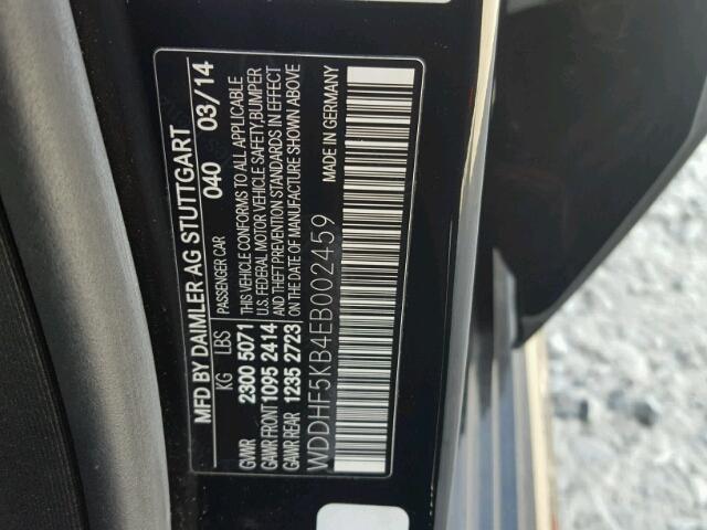 WDDHF5KB4EB002459 - 2014 MERCEDES-BENZ E 350 BLACK photo 10