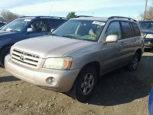 JTEGD21A550108607 - 2005 TOYOTA HIGHLANDER BEIGE photo 2