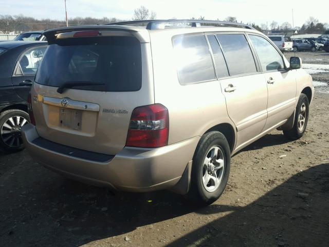 JTEGD21A550108607 - 2005 TOYOTA HIGHLANDER BEIGE photo 4