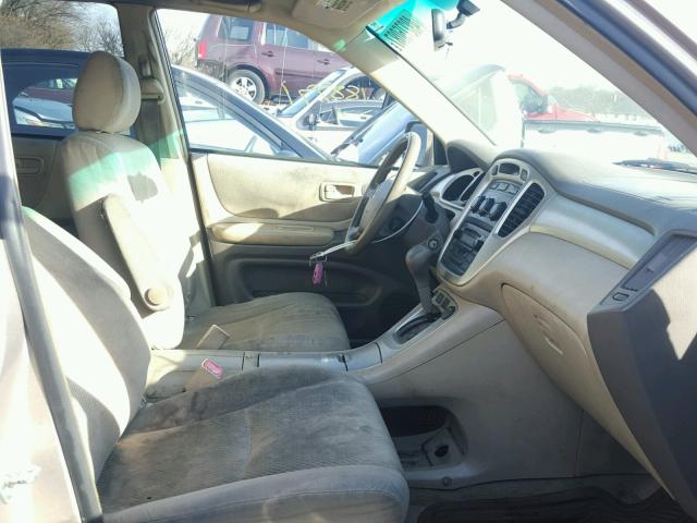 JTEGD21A550108607 - 2005 TOYOTA HIGHLANDER BEIGE photo 5