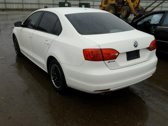 3VW2K7AJ3BM378605 - 2011 VOLKSWAGEN JETTA BASE WHITE photo 3