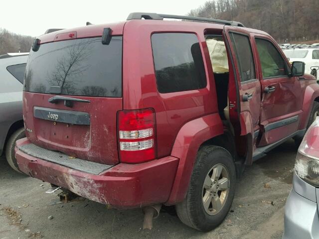 1J4PN2GK6BW524976 - 2011 JEEP LIBERTY SP BURGUNDY photo 4