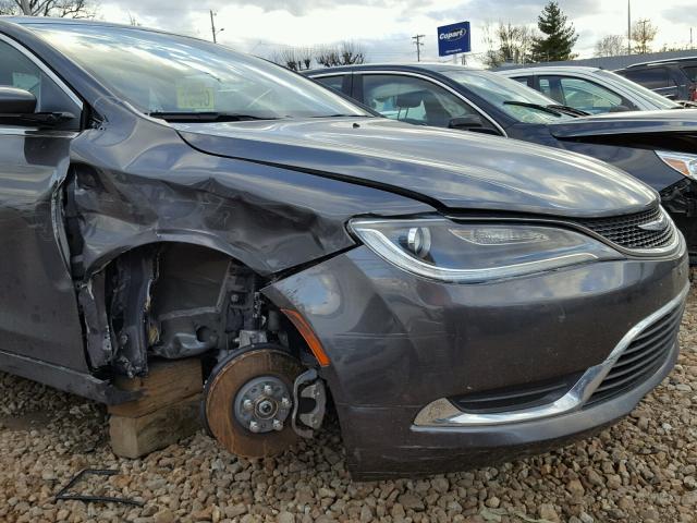 1C3CCCAB0GN118671 - 2016 CHRYSLER 200 LIMITE GRAY photo 9