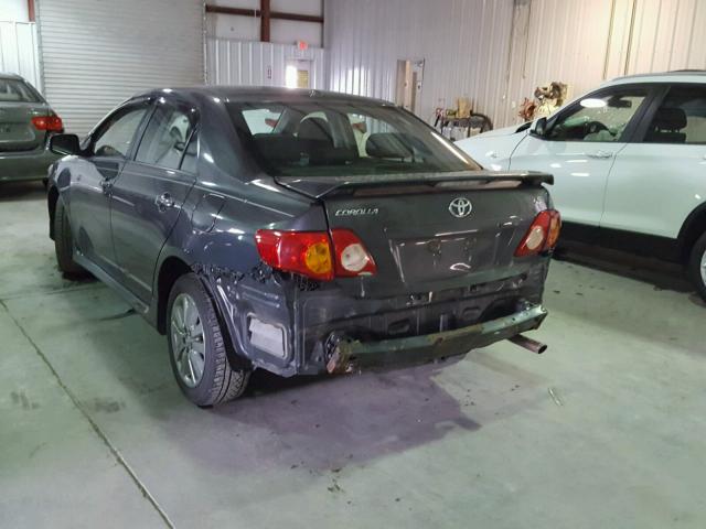 1NXBU40E09Z121046 - 2009 TOYOTA COROLLA BA GRAY photo 3