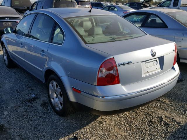 WVWRH63B43P254080 - 2003 VOLKSWAGEN PASSAT GLX BLUE photo 3