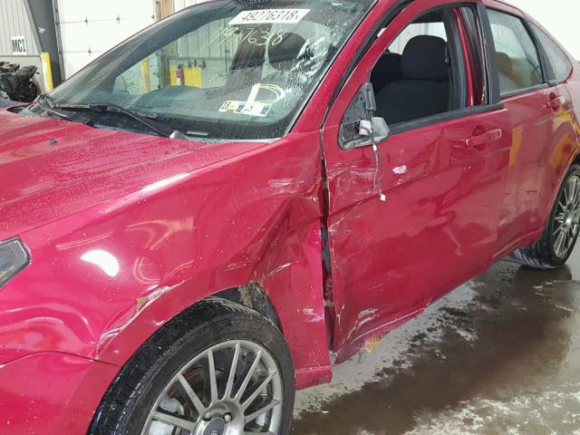 1FAHP3GN9BW161311 - 2011 FORD FOCUS SES RED photo 9