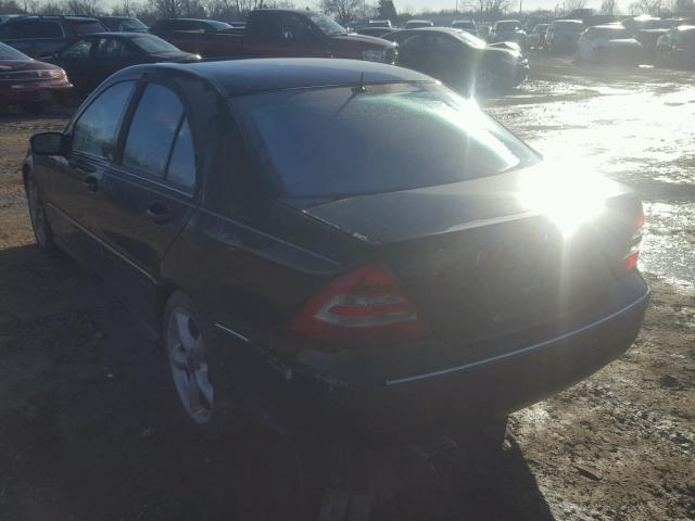 WDBRF52H46A837907 - 2006 MERCEDES-BENZ C GENERATI BLACK photo 3