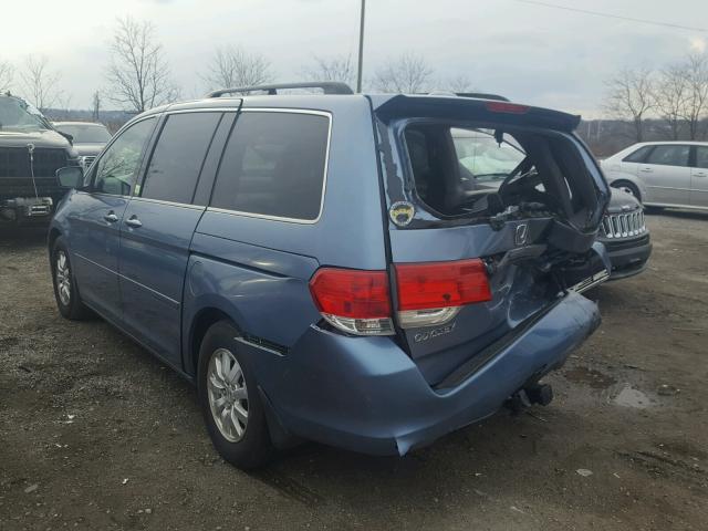 5FNRL38729B048647 - 2009 HONDA ODYSSEY EX BLUE photo 3