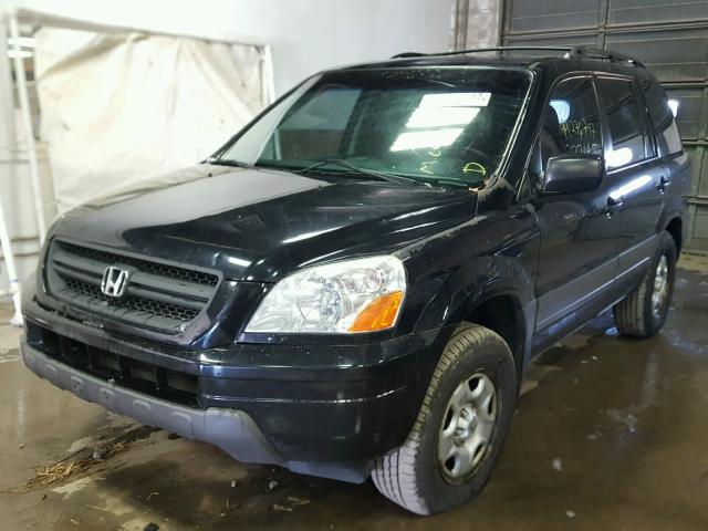 2HKYF18174H583504 - 2004 HONDA PILOT LX BLACK photo 2