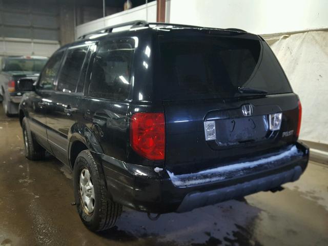 2HKYF18174H583504 - 2004 HONDA PILOT LX BLACK photo 3