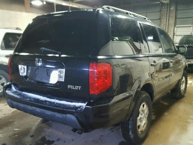 2HKYF18174H583504 - 2004 HONDA PILOT LX BLACK photo 4