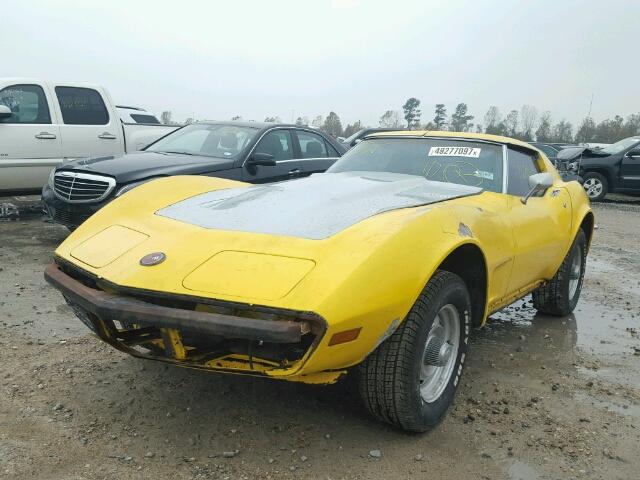 1Z37J3S429363 - 1973 CHEVROLET CORVETTE YELLOW photo 2