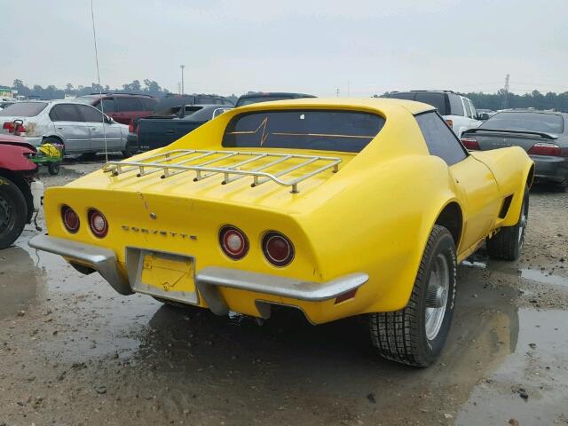 1Z37J3S429363 - 1973 CHEVROLET CORVETTE YELLOW photo 4