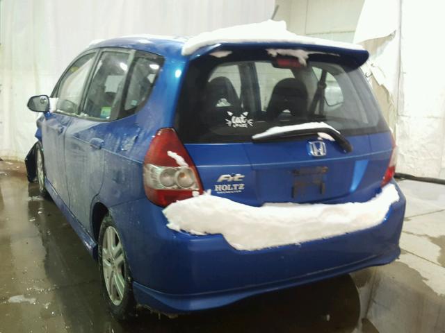 JHMGD38628S008970 - 2008 HONDA FIT SPORT BLUE photo 3