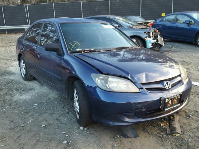 2HGES16554H525471 - 2004 HONDA CIVIC LX BLUE photo 1