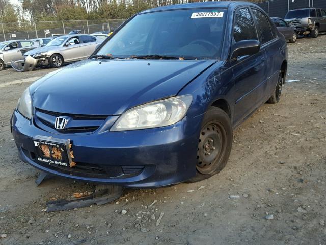 2HGES16554H525471 - 2004 HONDA CIVIC LX BLUE photo 2