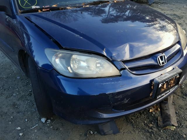 2HGES16554H525471 - 2004 HONDA CIVIC LX BLUE photo 9