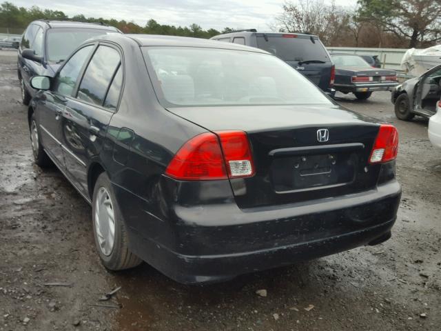 2HGES16505H559237 - 2005 HONDA CIVIC LX BLACK photo 3