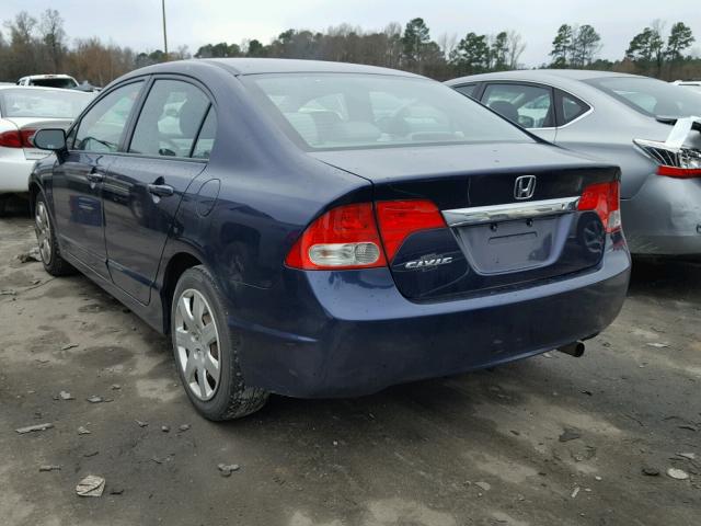 2HGFA16549H547119 - 2009 HONDA CIVIC LX BLUE photo 3