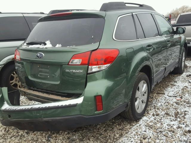 4S4BRCGC1A3345002 - 2010 SUBARU OUTBACK 2. GREEN photo 4