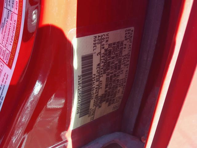 3N1BC1CP0CK273048 - 2012 NISSAN VERSA S RED photo 10