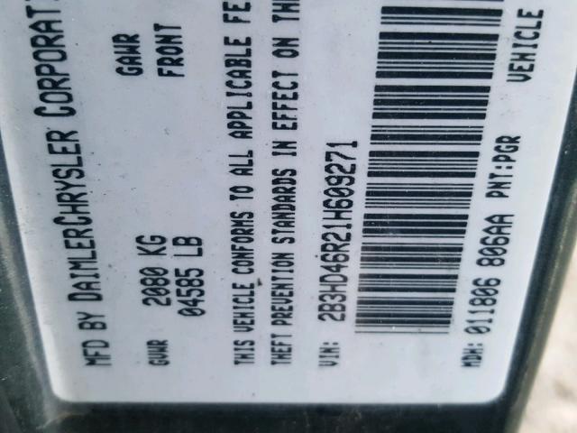 2B3HD46R21H609271 - 2001 DODGE INTREPID S 绿色 照片 10