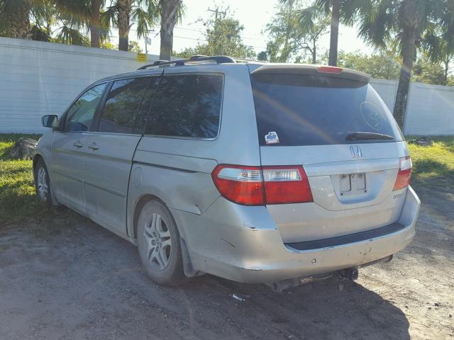 5FNRL38455B008580 - 2005 HONDA ODYSSEY EX GRAY photo 3