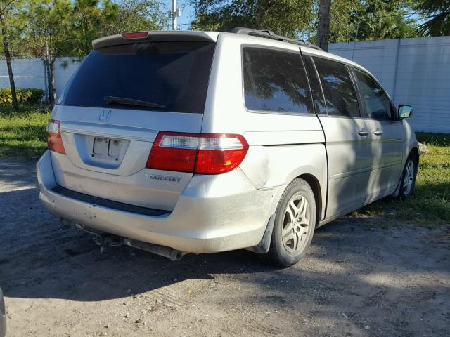 5FNRL38455B008580 - 2005 HONDA ODYSSEY EX GRAY photo 4