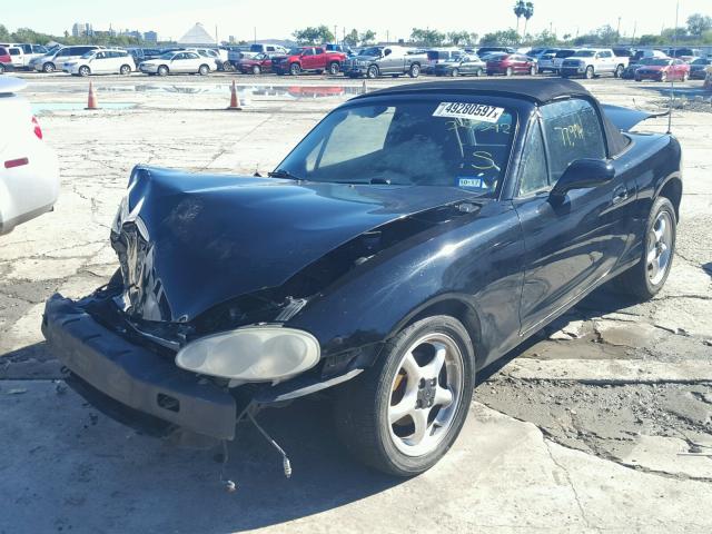 JM1NB353510207392 - 2001 MAZDA MX-5 MIATA BLACK photo 2