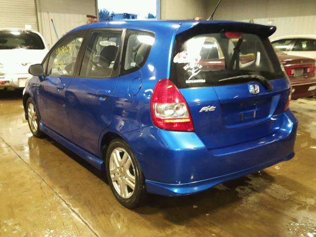 JHMGD386X7S043612 - 2007 HONDA FIT S BLUE photo 3