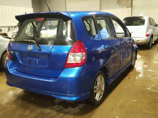 JHMGD386X7S043612 - 2007 HONDA FIT S BLUE photo 4