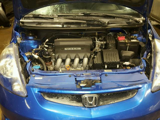 JHMGD386X7S043612 - 2007 HONDA FIT S BLUE photo 7