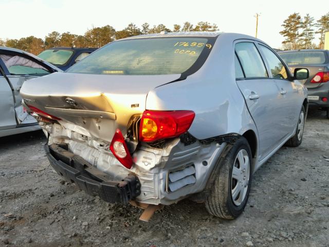 1NXBU4EE9AZ264476 - 2010 TOYOTA COROLLA BA SILVER photo 4