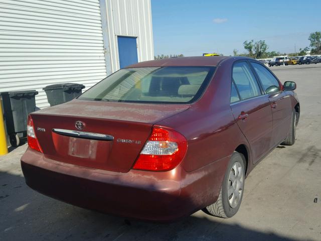 4T1BE32K24U342554 - 2004 TOYOTA CAMRY LE RED photo 4