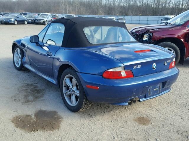 4USCH934XYLF85475 - 2000 BMW Z3 2.3 BLUE photo 3