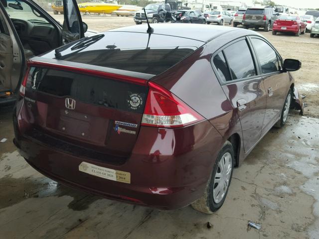 JHMZE2H35BS010158 - 2011 HONDA INSIGHT MAROON photo 4