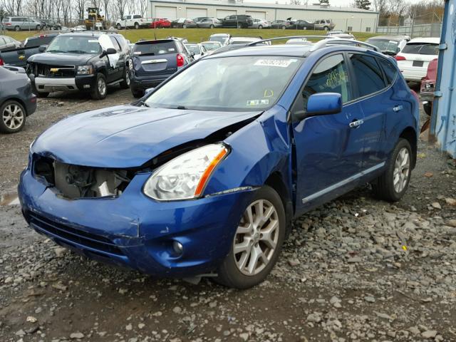 JN8AS5MV6BW311728 - 2011 NISSAN ROGUE S BLUE photo 2