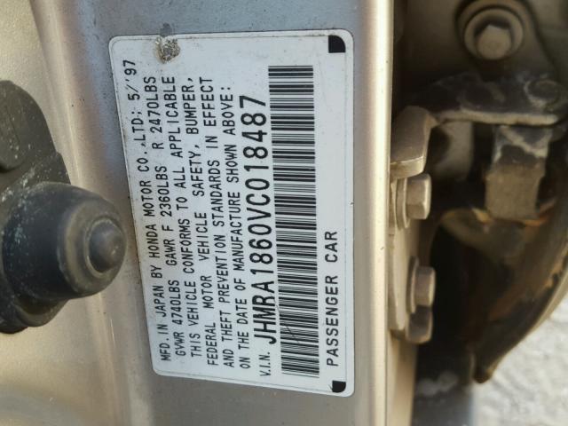 JHMRA1860VC018487 - 1997 HONDA ODYSSEY BA TAN photo 10