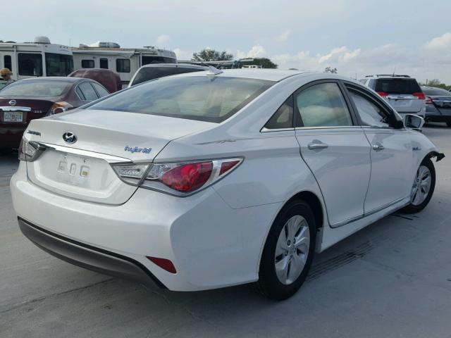 KMHEC4A41DA073458 - 2013 HYUNDAI SONATA HYB WHITE photo 4