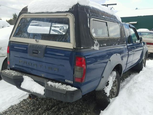 1N6ED26Y91C401322 - 2001 NISSAN FRONTIER K BLUE photo 4