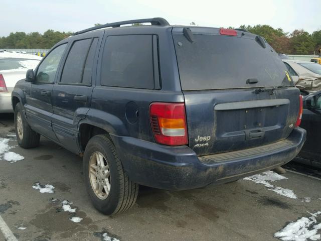 1J4GW48N44C362061 - 2004 JEEP GRAND CHER BLUE photo 3