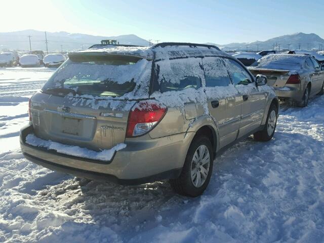 4S4BP60C887331456 - 2008 SUBARU OUTBACK BEIGE photo 4