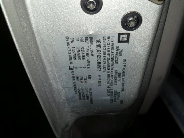 1GNDU23128D167512 - 2008 CHEVROLET UPLANDER L 银色 照片 10